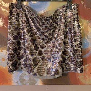 Size Large- Sequin Mini Skirt